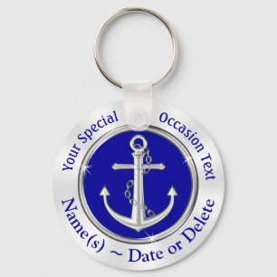 Billigt Anchor Party favors, Nautical Keychains Nyckelring