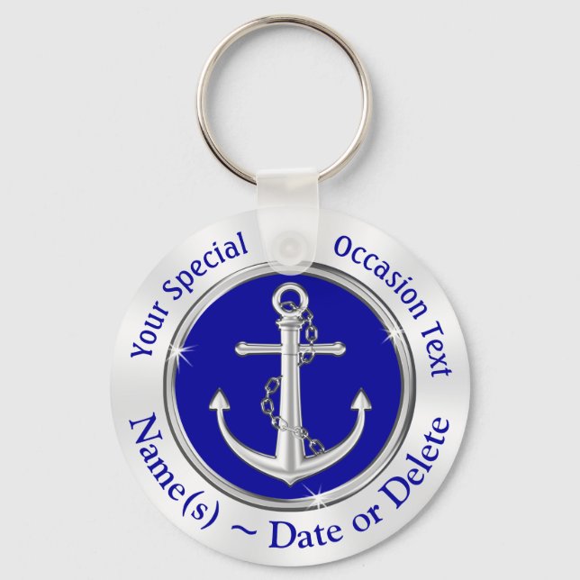 Billigt Anchor Party favors, Nautical Keychains Nyckelring (Framsida)