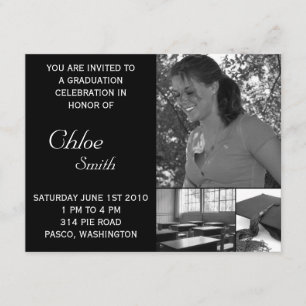 Billigt anpassadefoto för studentkort inbjudningar