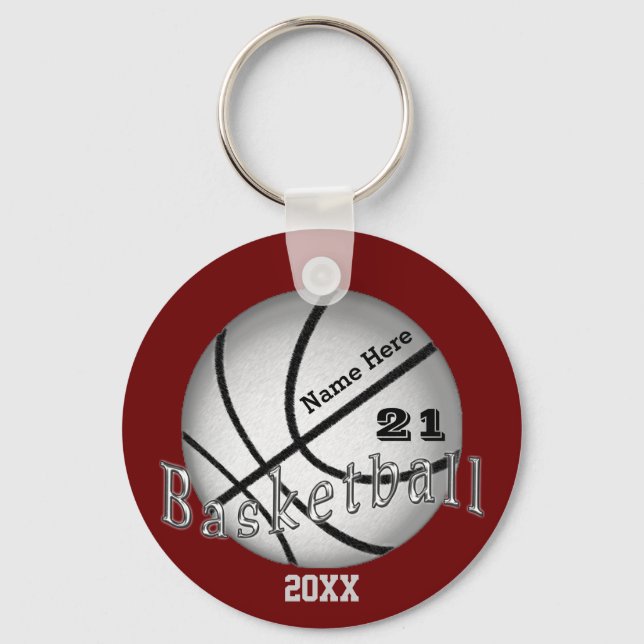 Billigt Anpassningsbar Basketball Senior Night Gif Nyckelring (Framsida)