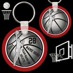 Billigt Basketball Gifts for Boys Your Färg, Text Nyckelring