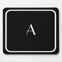 Billigt Black Mousepad w/ White Monogram & Ram Musmatta