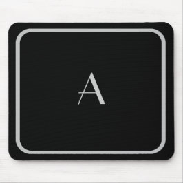Billigt Black och Silver Monogram med Ram Musmatta