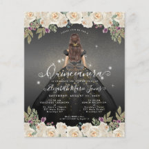 Billigt Blommigt Black Grått Guld Princess Quincea