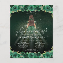 Billigt Blommigt Grönt Princess Birthday Quinceane