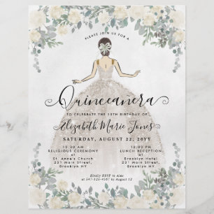 Billigt Blommigt Ivory White Glam Princess Quincea Reklamblad