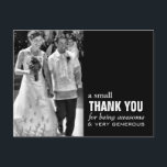 Billigt Bröllop, tack, ditt kort - fotofonen!<br><div class="desc">Ett lustigt tack till alla dina vänner och din familj för att du fick hjälp!</div>