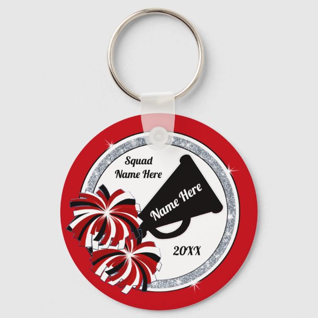 Billigt CheerLedargåvor i BULK, Ditt FÄRG, TEXT Nyckelring (Framsida)