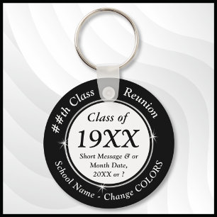 Billigt Class Reunion Gift Ideas, Black and White  Nyckelring