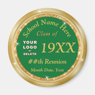 Billigt Class Reunion Gifts, Anpassade Grönt Guld Magnet