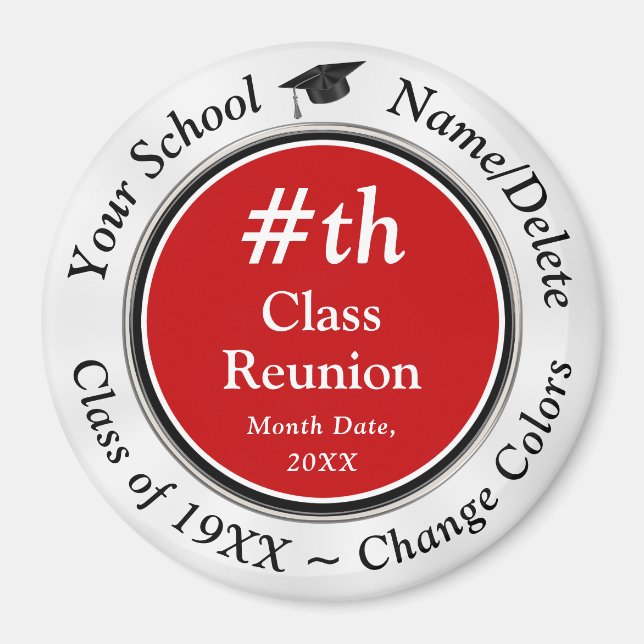 Billigt Class Reunion Gifts, ANY YEAR, Change FÄRG Magnet (Framsidan)