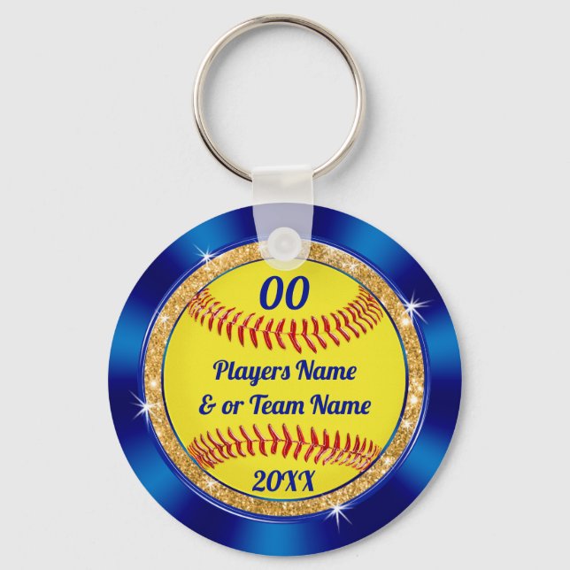 Billigt Cute Softball Team Gift Ideas Personlig Nyckelring (Framsida)