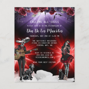Billigt Day of the dead Blommigt Flyer