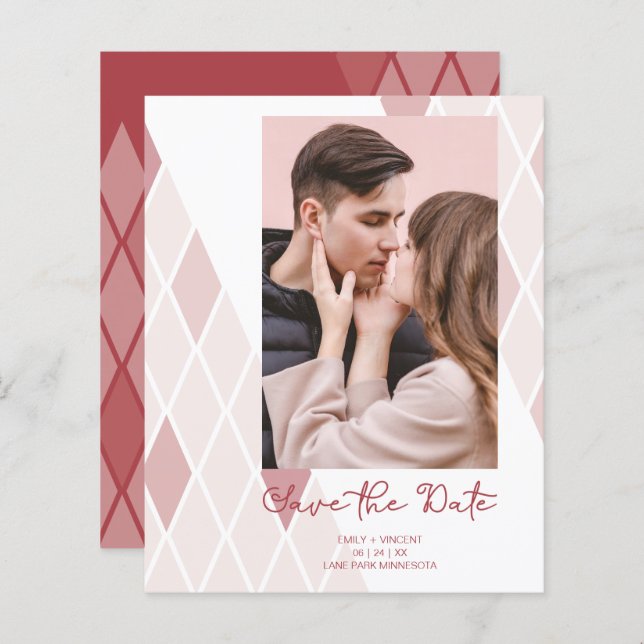 Billigt Elegant Abstrakt Fotosofistikerad Bröllop (Fram/baksida)