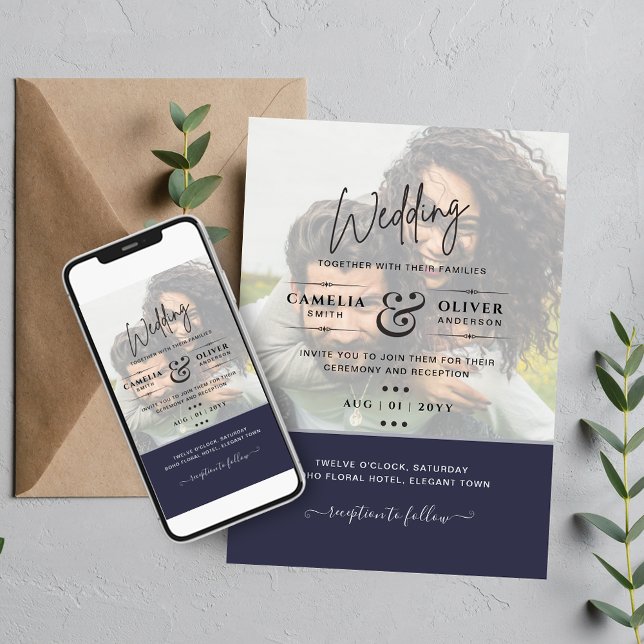 Billigt Fotobröllopsinbjudan hela Färg BUDGET Flygblad (Skapare uppladdad)