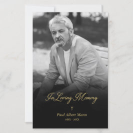 Billigt Golden in Loving Memory BW Photo Funeral