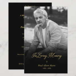 Billigt Golden in Loving Memory BW Photo Funeral