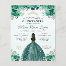 Billigt Grönt Guld Blommigt Glam Princess Quinceañ