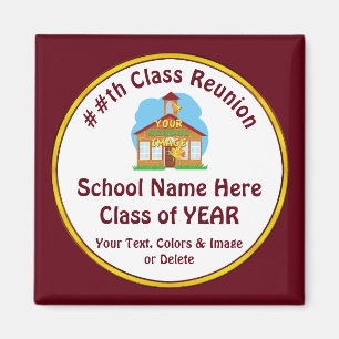 Billigt High School Reunion Gifts, Text och Färge Magnet
