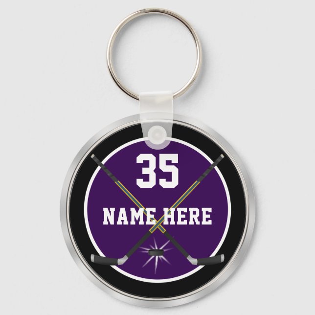 Billigt Hockey Keychains, Färg och text i teamet Nyckelring (Framsida)