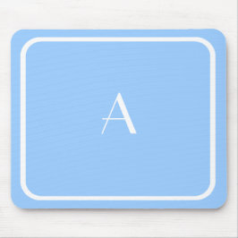 Billigt Light Himlar Blue Mousepad w/ White Monogr Musmatta