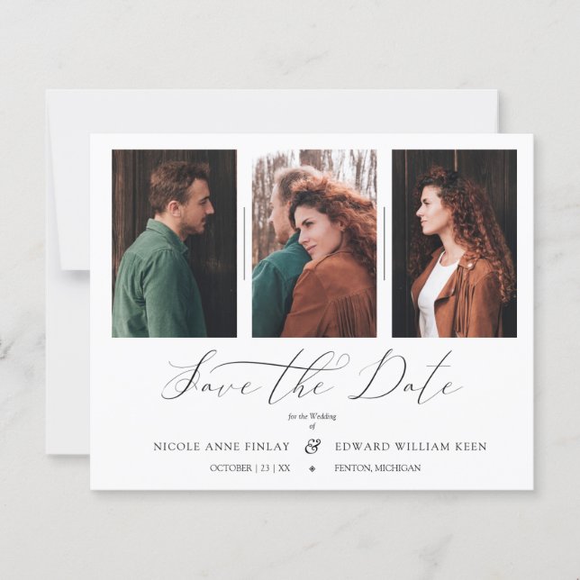 Billigt Minimalistisk samling 3 foton par Bröllop (Framsida)