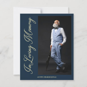 Billigt Navy Elegant Golden Photo Funeral