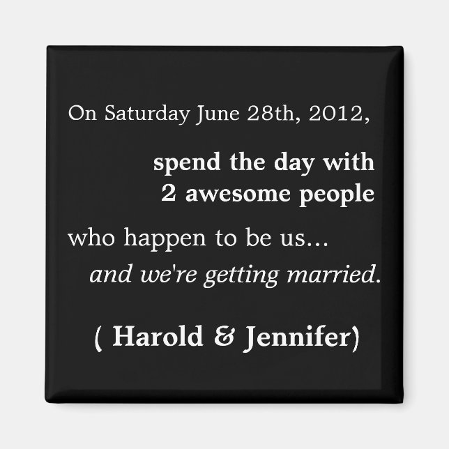 Billigt och Funny Spara datum magneter 1 (Framsidan)