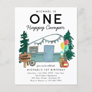 Billigt ONE Lycklig Camper Van Forest 1 Birthag Flygblad