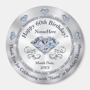 Billigt Personalize, Party favors under 60:e födel Magnet