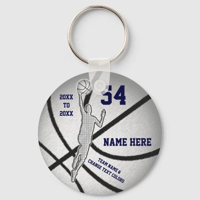 Billigt, Personlig Basketball Party favors, BOYS Nyckelring (Framsida)
