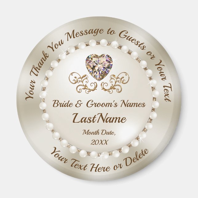 Billigt Personlig, Bröllop Tack Magnet. Magnet (Framsidan)