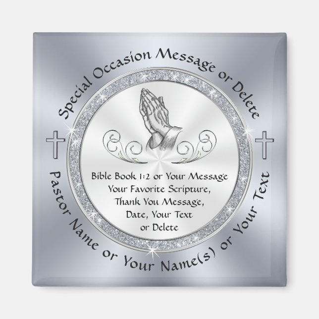 Billigt Personlig Church Gifts in BULK, Scripture Magnet (Framsidan)