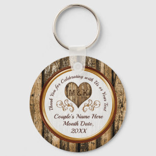 Billigt Personlig Rustic Wedding Gifts for Guests Nyckelring