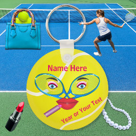 Billigt PERSONLIG tennis Keychains, Womens TEAM Nyckelring