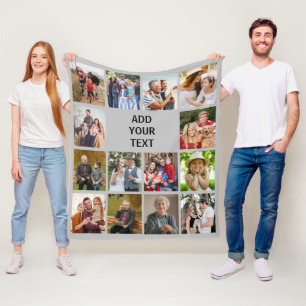 Billigt Photo Blanket Collage Fleecefilt