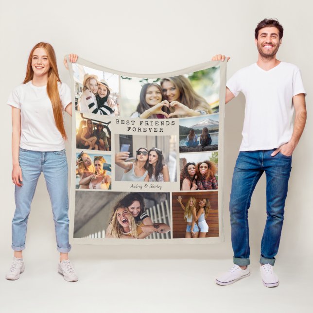 Billigt Photo Blanket Collage Modern BFF Fleecefilt (På plats)
