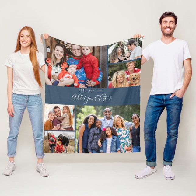Billigt Photo Blanket Collage Multi Photo Collage Fleecefilt (På plats)