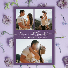 Billigt Photo Collage Mauve Bröllop Tack Flyer