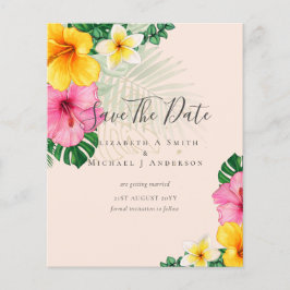 BILLIGT Photo Spara Data TROPICAL FLOWERS Beach Flygblad