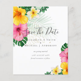 BILLIGT Photo Spara Data TROPICAL FLOWERS Beach Flygblad