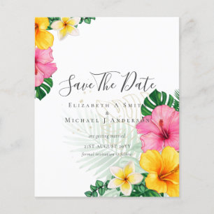 BILLIGT Photo Spara Data TROPICAL FLOWERS Beach Flygblad