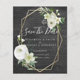 BILLIGT Photo Spara Data White Blommigt Greenery L Flygblad