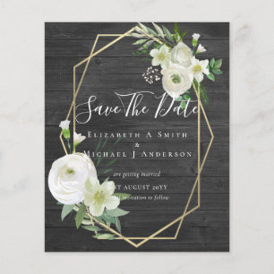 BILLIGT Photo Spara Data White Blommigt Greenery L Flygblad