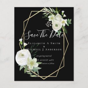 BILLIGT Photo Spara Data White Blommigt Greenery L Flygblad