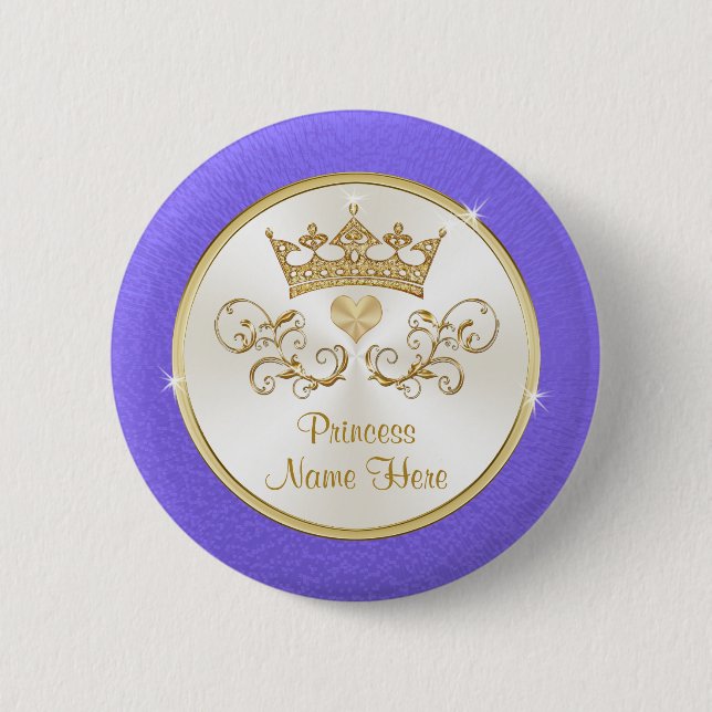 Billigt Princess Party favors, Personlig Knapp (Framsida)