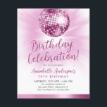 Billigt  Rosa Glitter 70-talet Disco Boll födelsed Flygblad<br><div class="desc">Modern Glam  Rosa Glitter Gnistra 70-talet Party Disco Boll vid födelsemeddelanden</div>