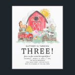 Billigt Rustic Barnyard Animals Kids Farm Birthday Flygblad<br><div class="desc">Cute Watercolor Rustic Barnyard Animals Kids Farm Birthday Investigation</div>