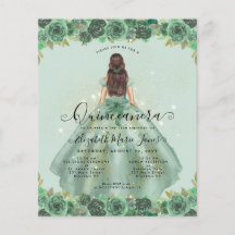 Billigt Sage Grönt Guld Blommigt Princess Quincean