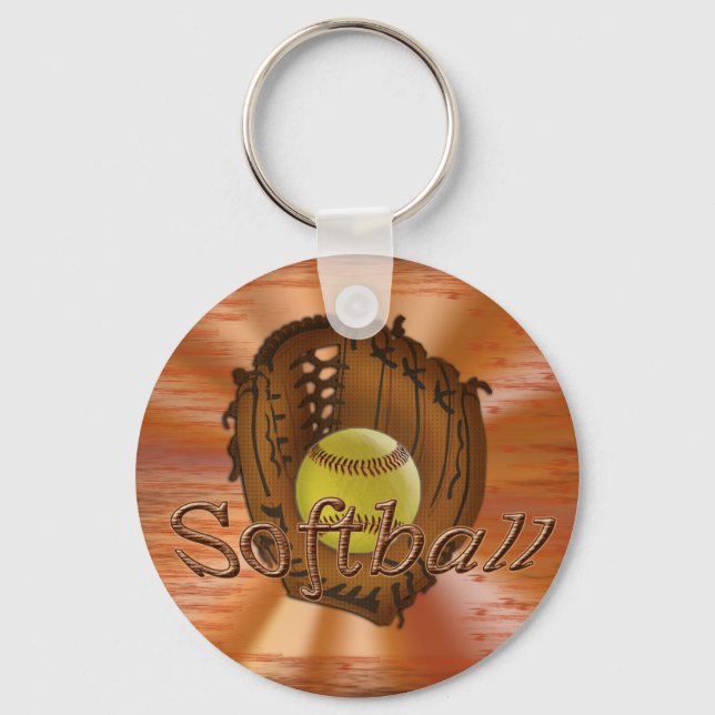Billigt Softball Team Gift Ideas SOFTBALL KEYCHAIN Nyckelring (Framsida)